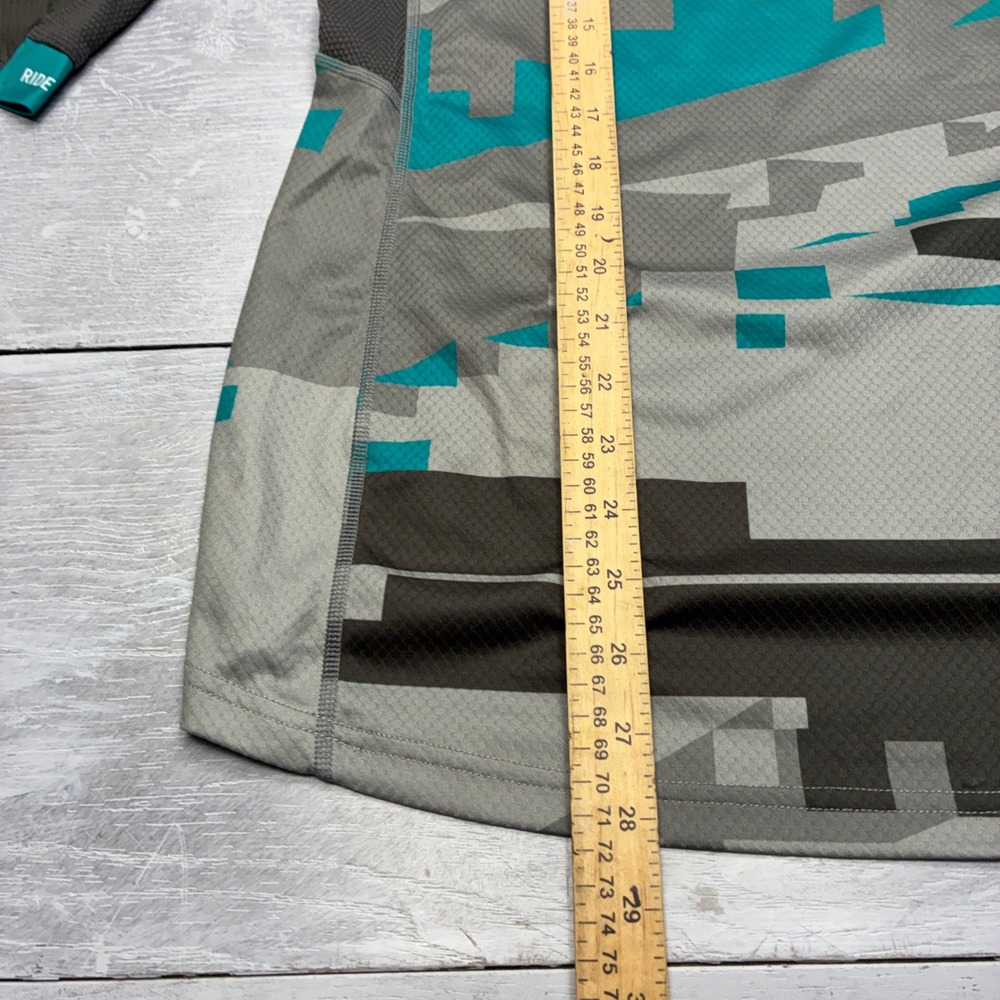 Yeti Beti Mountain Bike Jersey Womens XL Grey Teal 3/4 Sleeve MTB Cycling Top - Picture 5 of 8